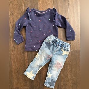 Gap jeans Joe Fresh sweatshirt 18/24 EUC